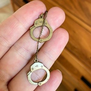 Brass whimsical handcuff necklace